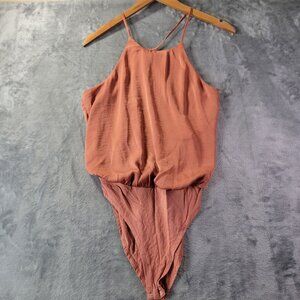 Forever 21 Women’s Bodysuit Small Rust Brown Spaghetti Strap‎ Casual Layering